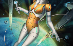 Commissioned Space Girl digital painting