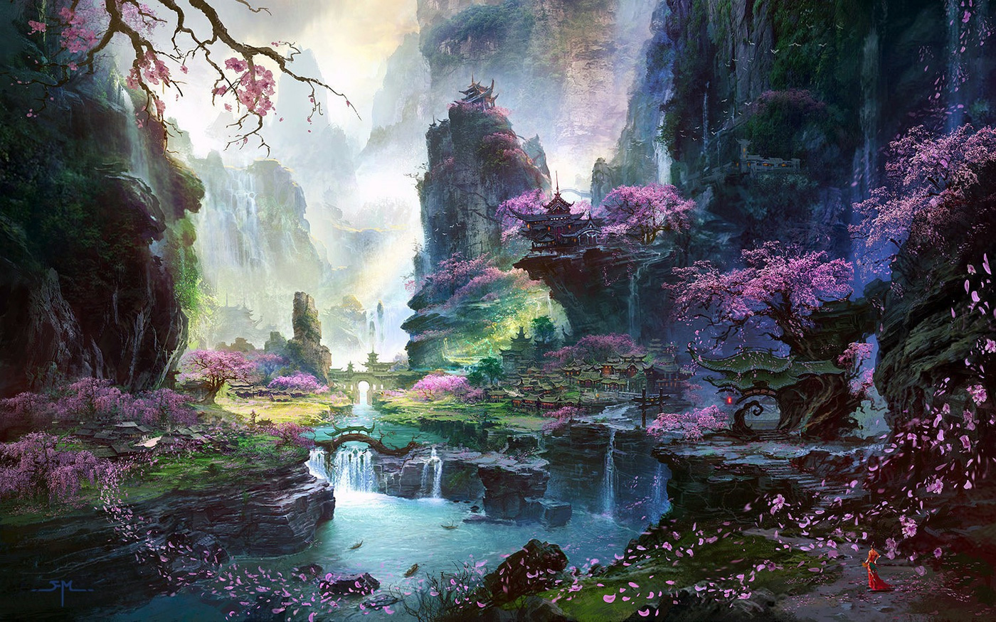 Les environnements spectaculaires en digital painting de Fan Ming