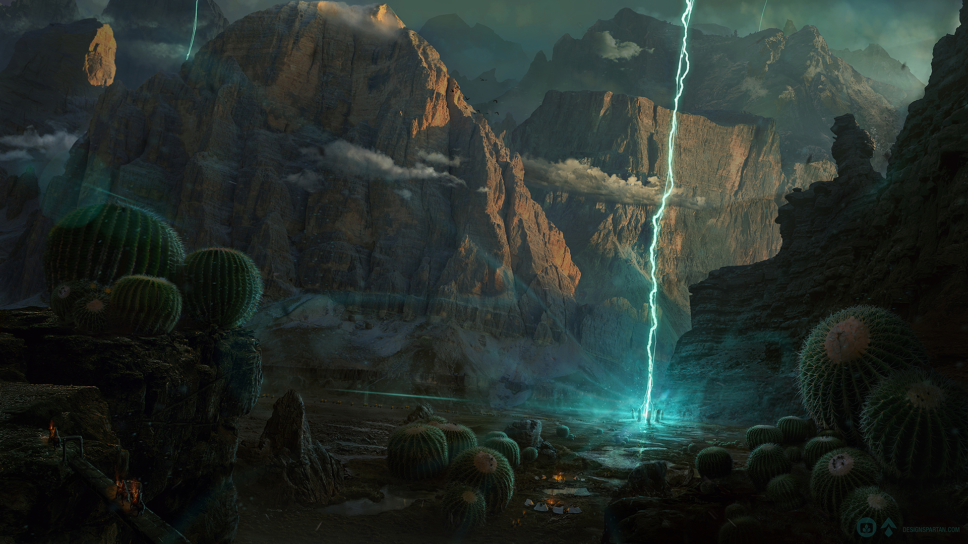 Desktopography 2013 : March of the Druids matte painting