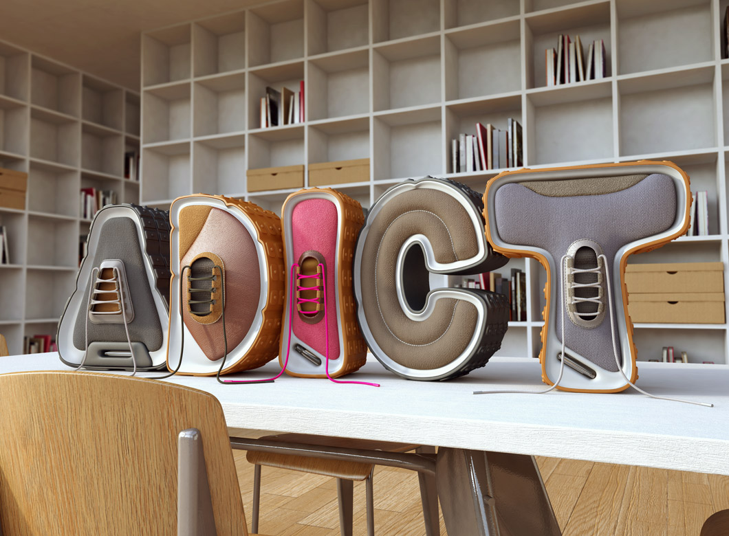 Les typographies 3D au service du style génial de Christopher Labrooy