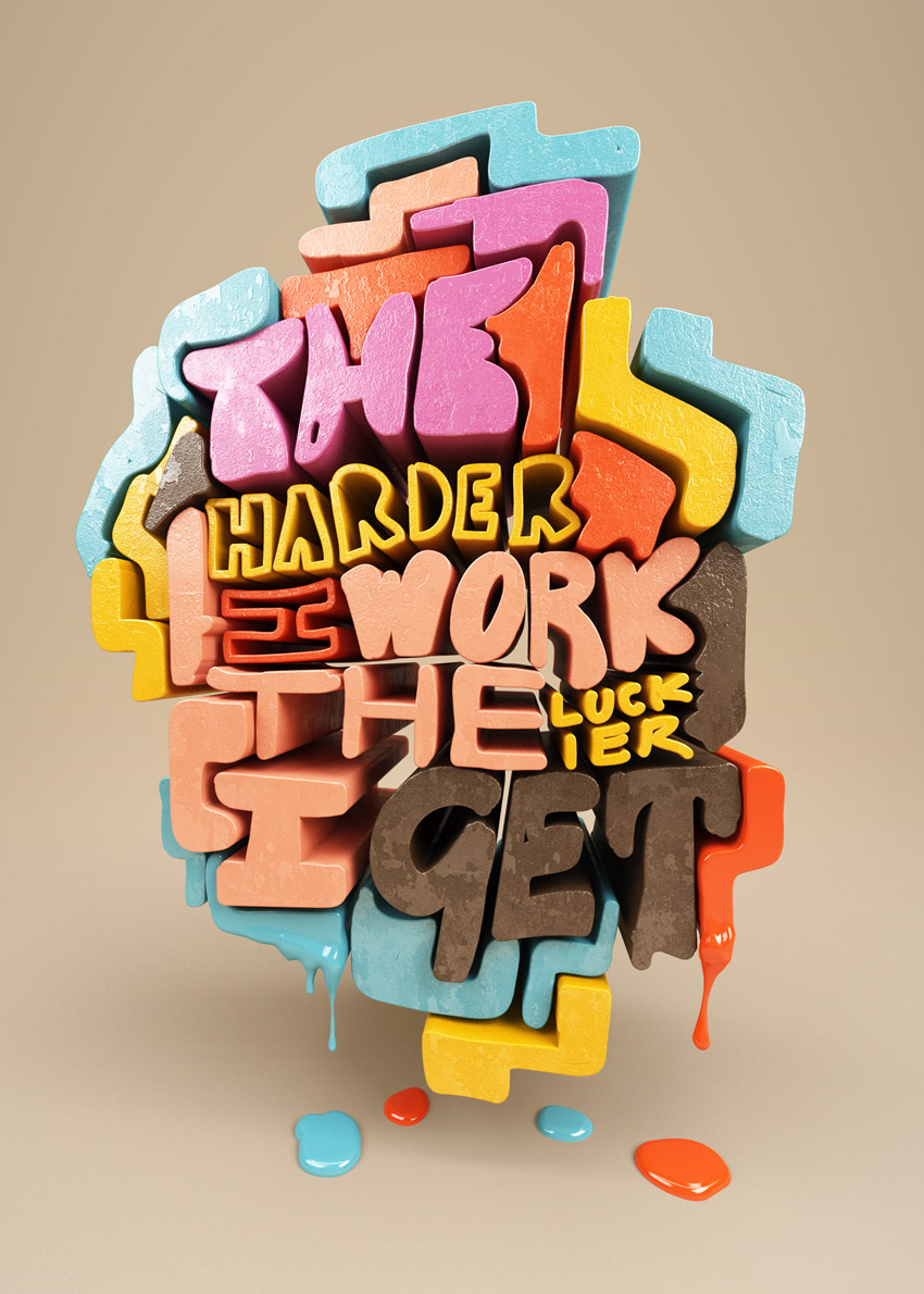 Les typographies 3D au service du style génial de Christopher Labrooy