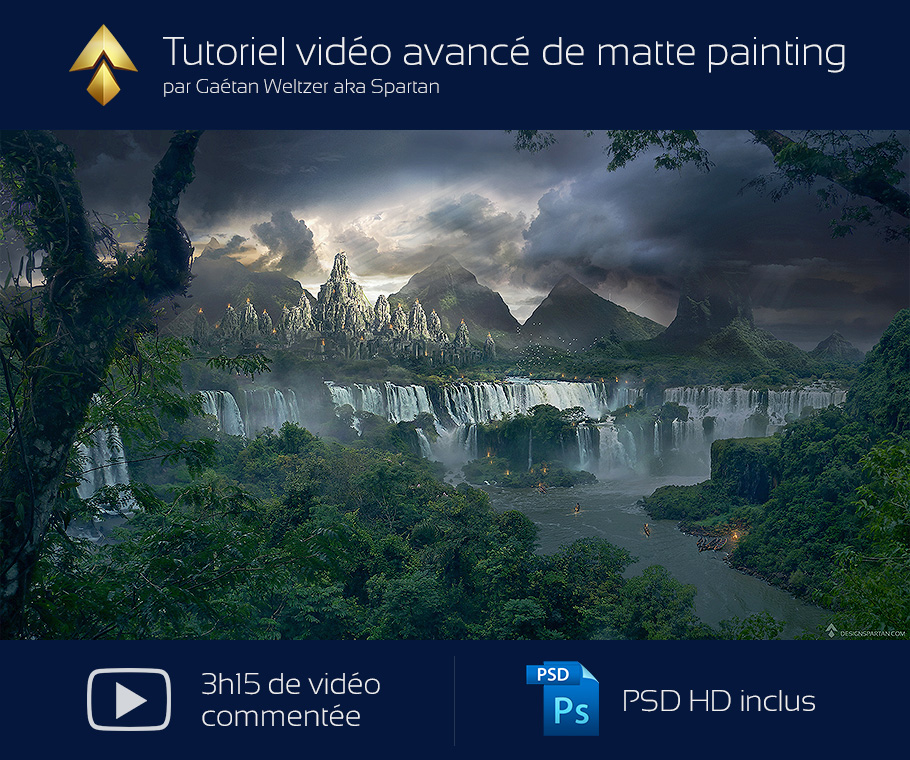 Tutoriel vidéo avancé de Matte painting par Spartan : “le Temple perdu”