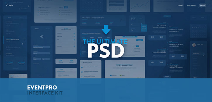 40 nouveaux PSD d'UI Kits (designs d'interface) de qualité à télécharger
